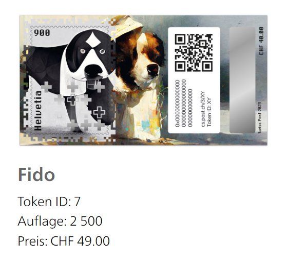 Tutti i francobolli: Swiss Crypto Stamps 3.0 ID7 mit Stempel – Nuovo e nell'imballaggio originale da Baar venduto da CryptoShop 1