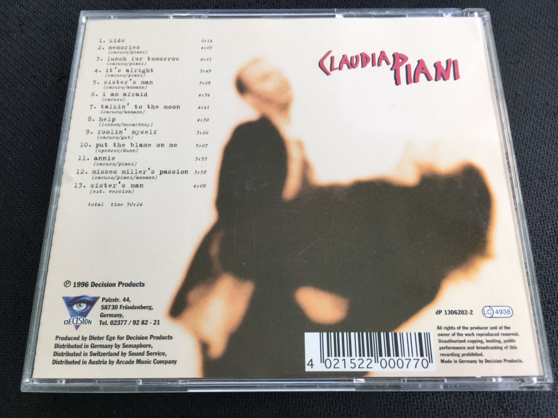 CD: Claudia Piani - Sister's Man -CD- – Usato da St.Gallen venduto da MedienJoe 2