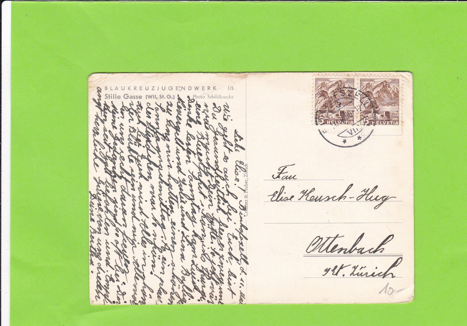 Cartoline postali: Stille Gasse, Wil SG – Usato da St. Peterzell venduto da neckertal 1