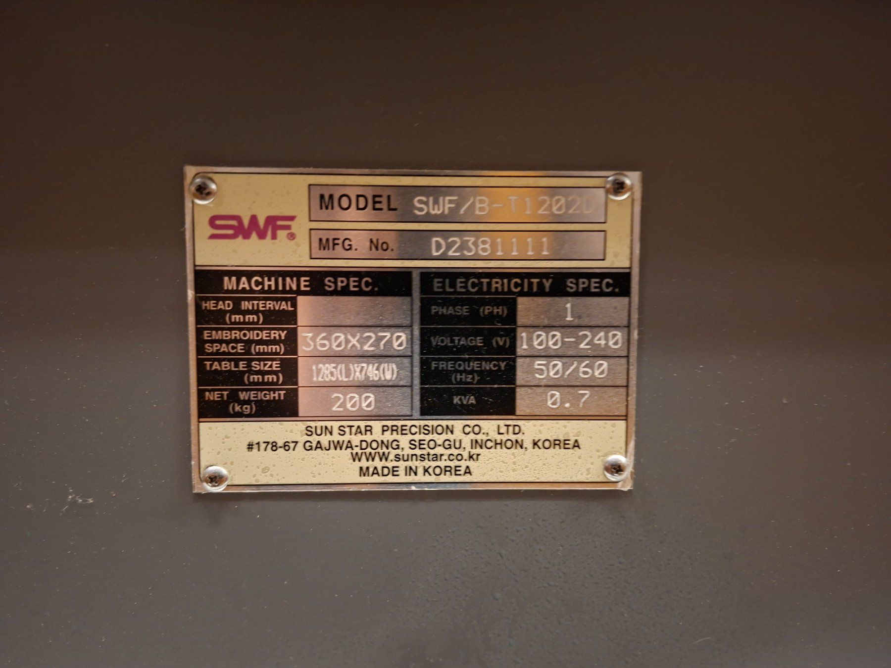 Macchine da cucire: Machine a broder SWF T 120 20 – Usato da Haute-Nendaz venduto da mar_xp2r 7