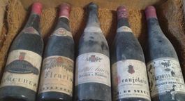 5 Vintage Flaschen Burgunder Rotwein gemischt