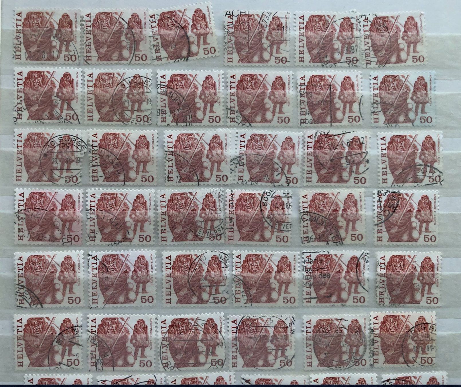 Tutti i francobolli: Nr.599 mit Stempel 60 Stück – Usato da Aarau venduto da Billa007 1