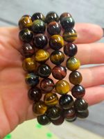 Regenbogen Tigerauge Armband 10mm