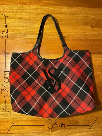 Victorias Secret Tasche, rot kariert, 31x38cm