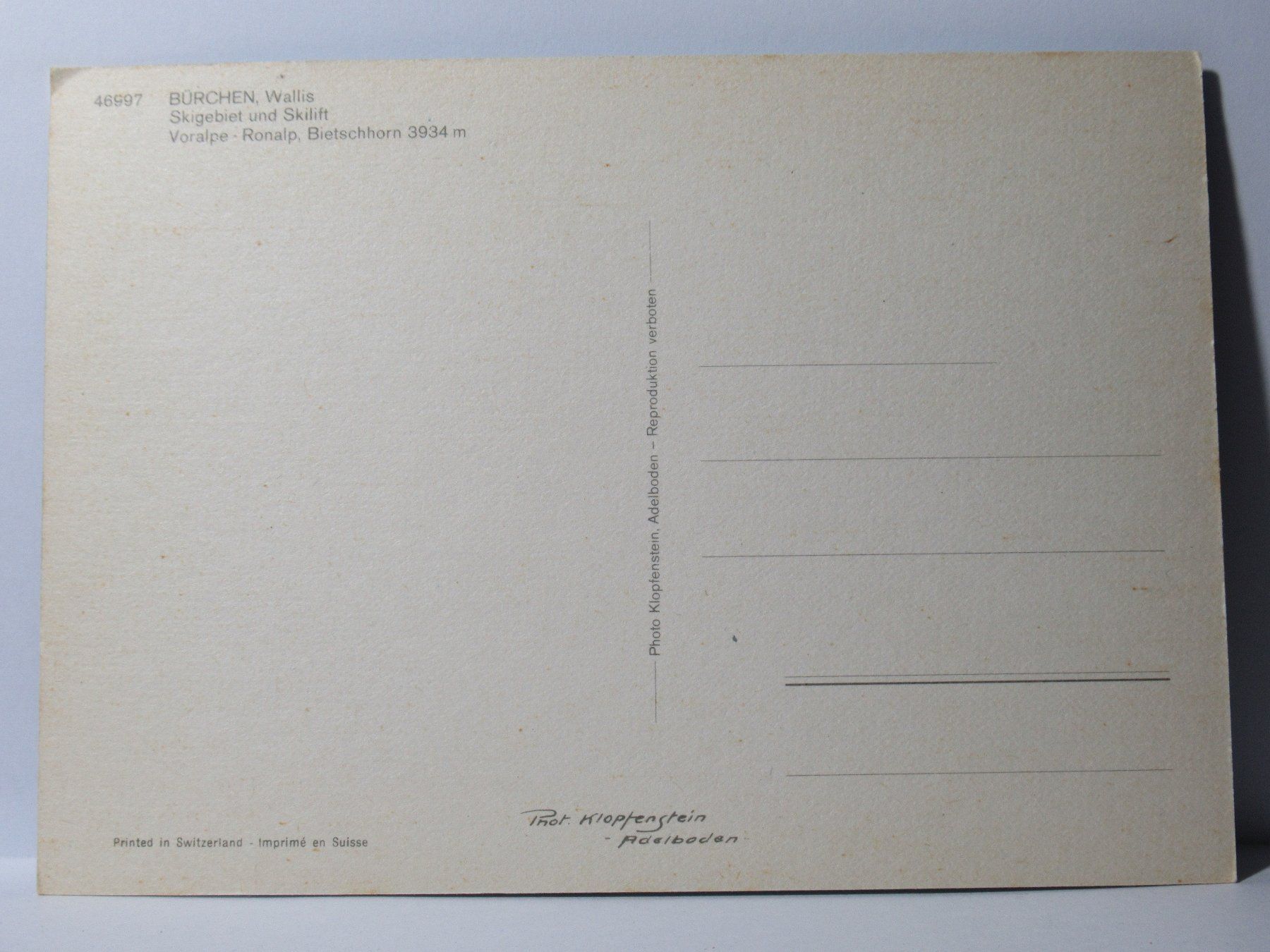 Ansichtskarten: Bürchen , Skigebiet und Skilift – Neu (gemäss Beschreibung) aus Grenchen von Bluemchen1900 2
