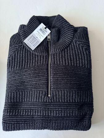 JACK & JONES, Strickpullover JJPOWER, Gr. M, Schwarz/Grau