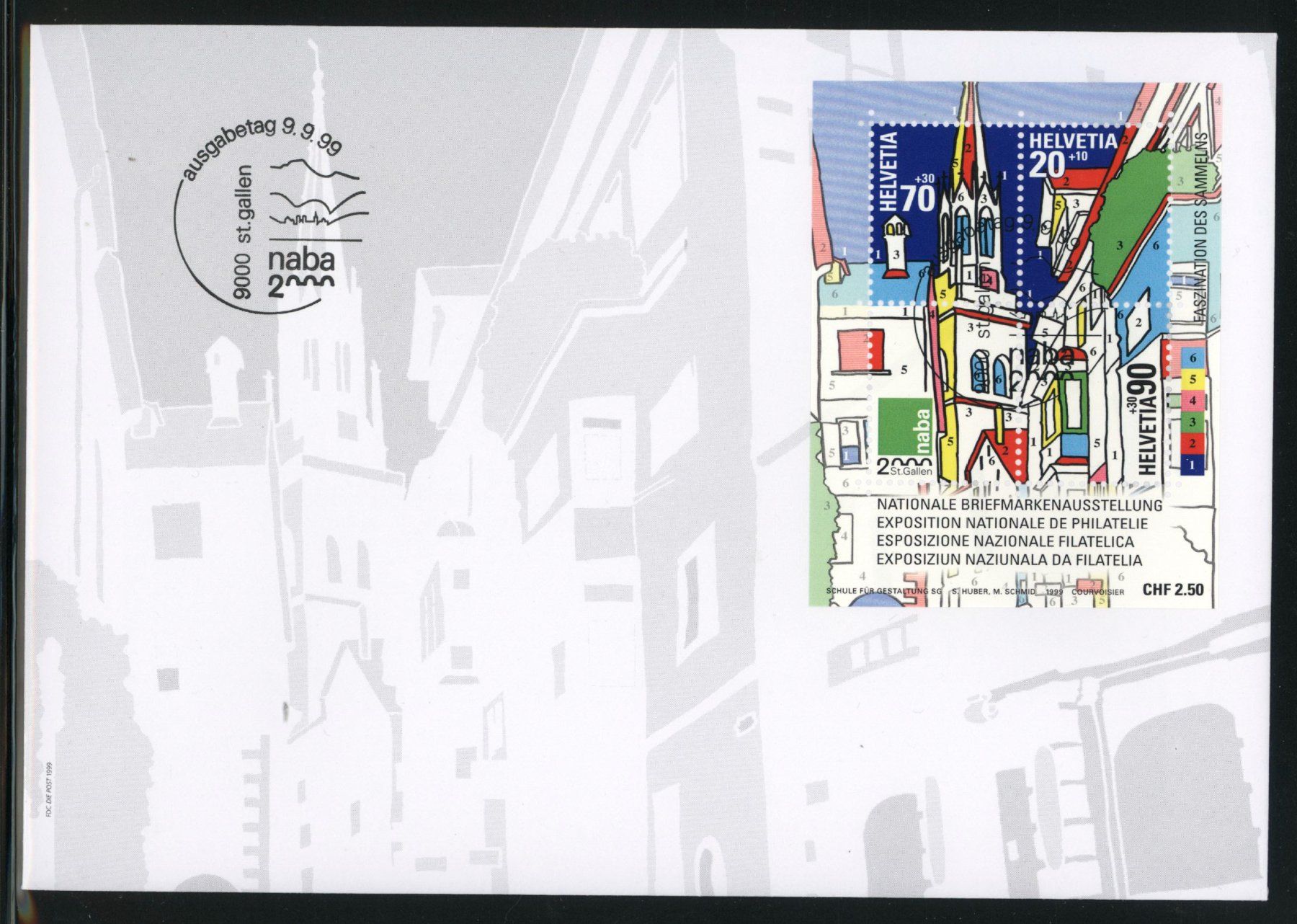 Tutti i francobolli: 1999, FDC, NABA St. Gallen, (W84) Grossformat E6 – Usato da Willisau venduto da Vollstempel