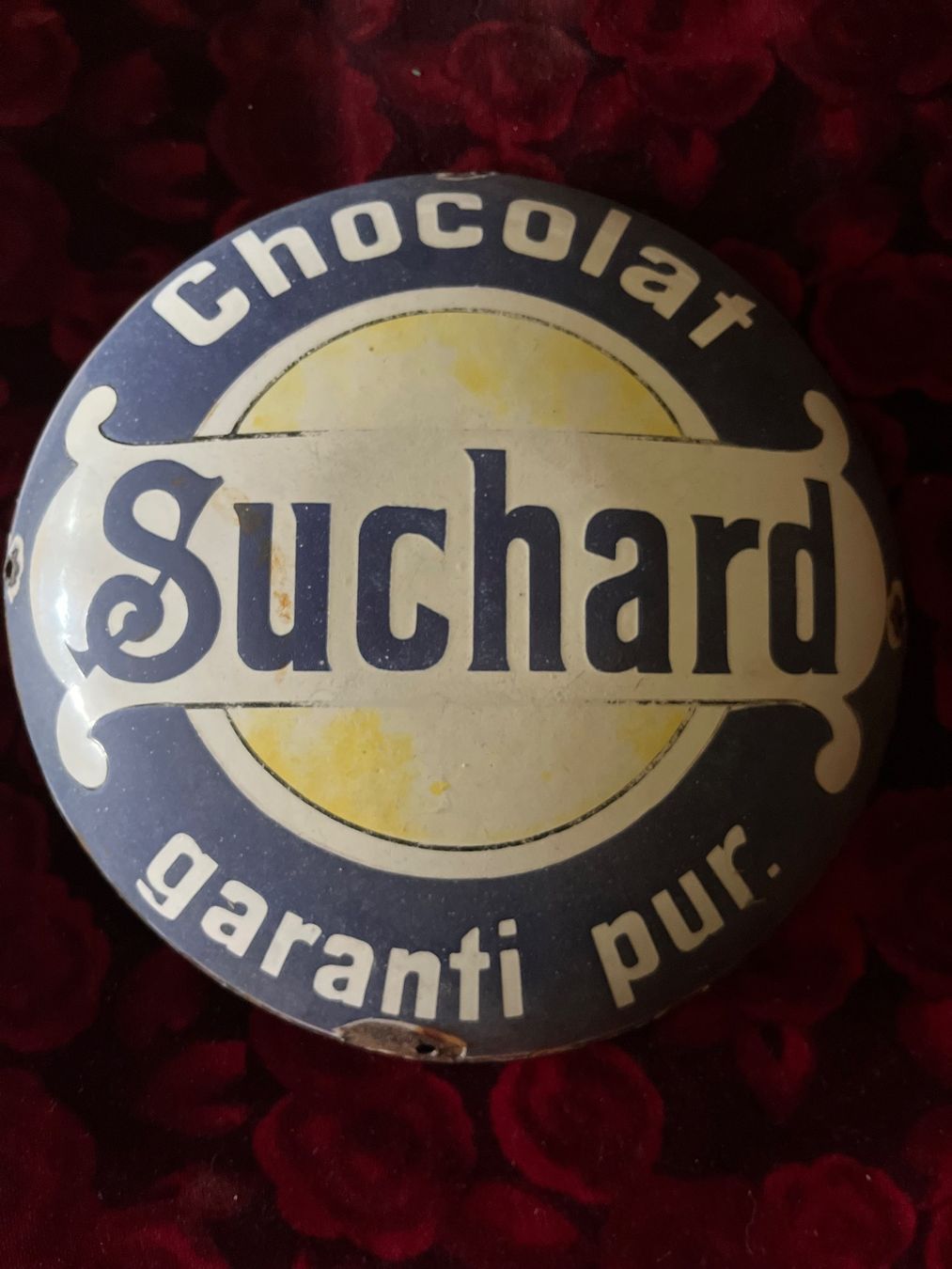 Suchard Schilder: emailschild, suchard, chocolat garanti pur – Gebraucht aus Emmenmatt von flyrecords