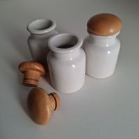 3 pots à épices vintage bois