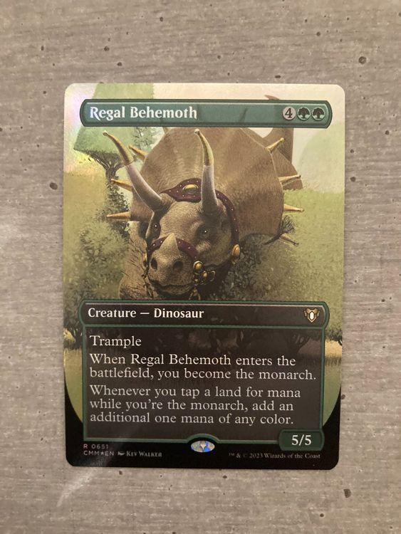 Borderless Foil Regal Behemoth Commander Masters NM (Neu (gemäss ...
