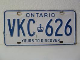 CANADA Nummernschild / Autonummer / License Plate VKC 626