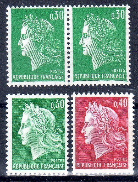 Tutti i francobolli: FRANKREICH 4 MARKEN 1970 ** POSTFRISCH** – Usato da Losone venduto da EM2019
