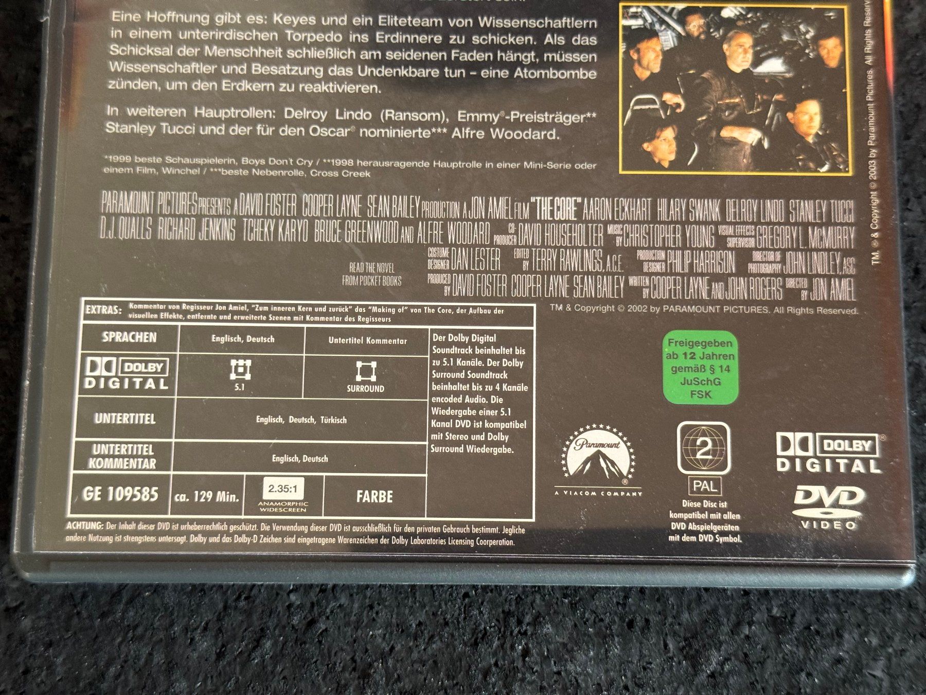 Tutti i DVDs: The Core DVD "Der innere Kern" DE/EN widescreen collection – Usato da Fribourg venduto da tschjoly 3