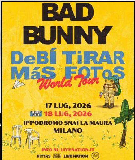 Biglietti: 1x Bad Bunny Ticket Milano 17.07.2026 – Nuovo (secondo la descrizione) da Goldingen venduto da AGENTSY 3