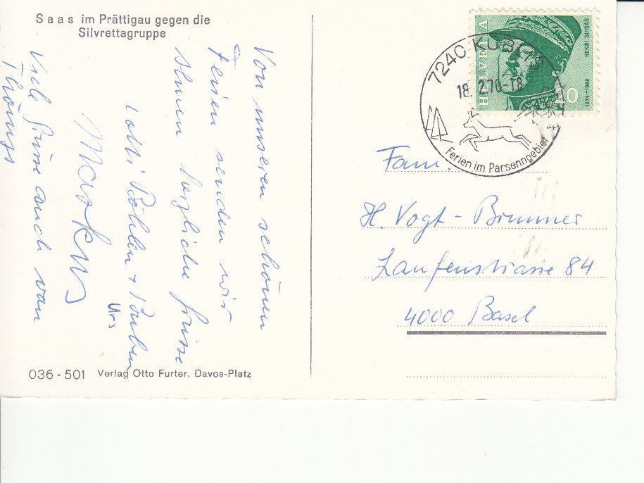 Cartoline postali: Saas 1970 – Usato da Bürglen TG venduto da StampGraf 1