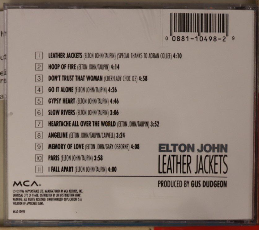 CD: Elton John – Leather Jackets – Usato da Luzern venduto da CONTENTI 2