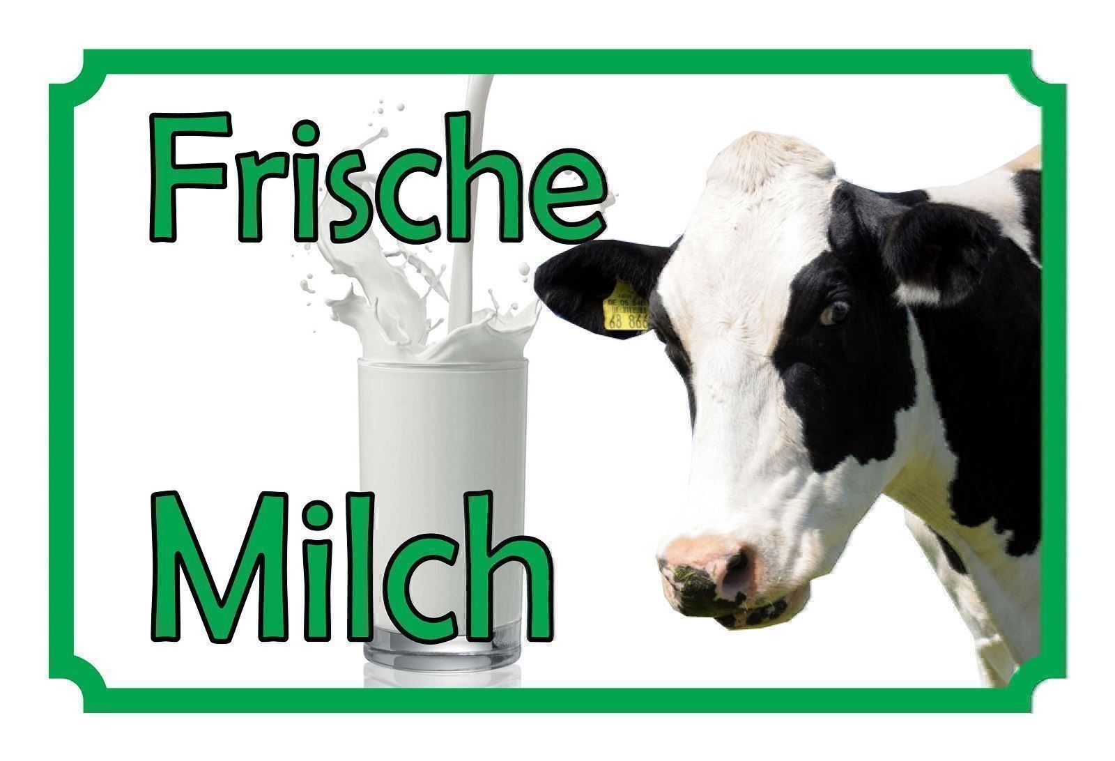 Insegne: Blechschild-FRISCHE MILCH – Nuovo e nell'imballaggio originale da Rupperswil venduto da big-one-sale