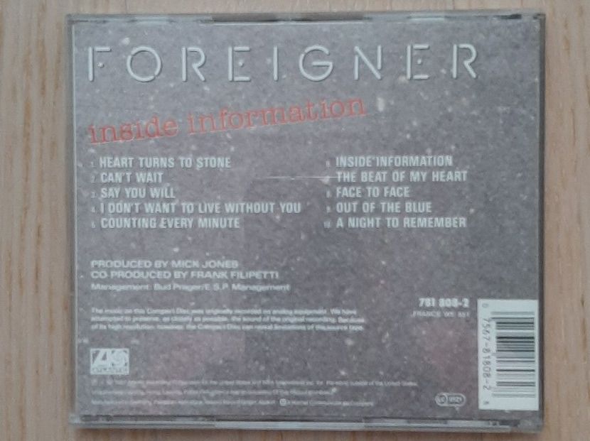 CD: CD Foreigner Inside Information – Usato da Affoltern am Albis venduto da Sabinezc 1