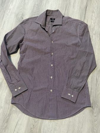 BOSS Hugo Boss Shirt Slim Fit Size 41 Purple Stripes