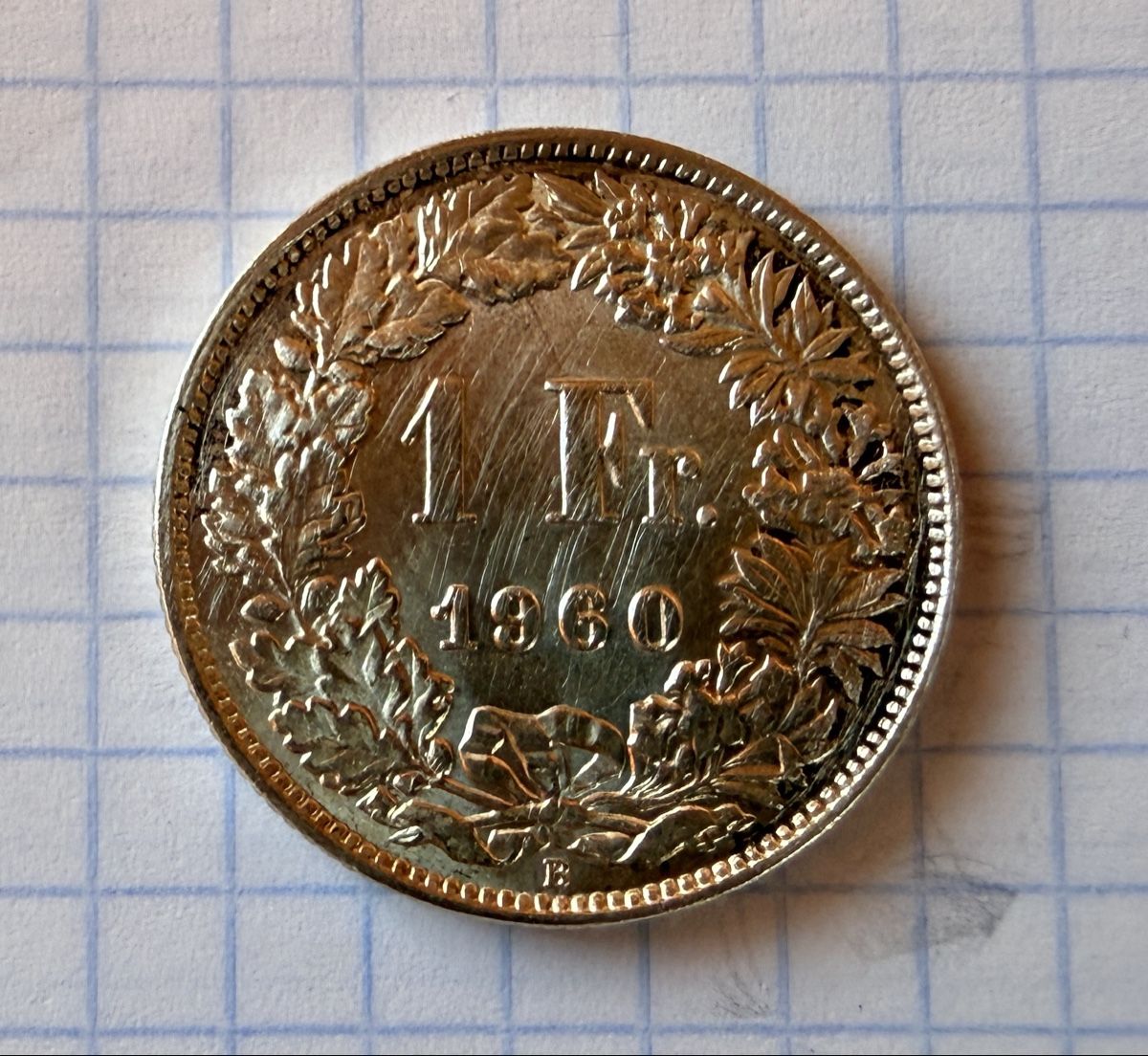 Alle Münzen: Silber 1 Franken 1960 – Gebraucht aus St. Margrethen SG von Aroimaak