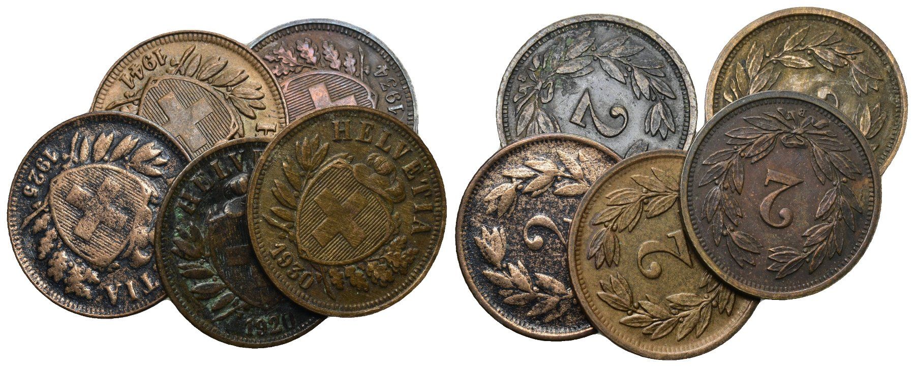 Tutti le monete: Schweiz 2 Rappen Lot – Usato da Bern venduto da numismatictops