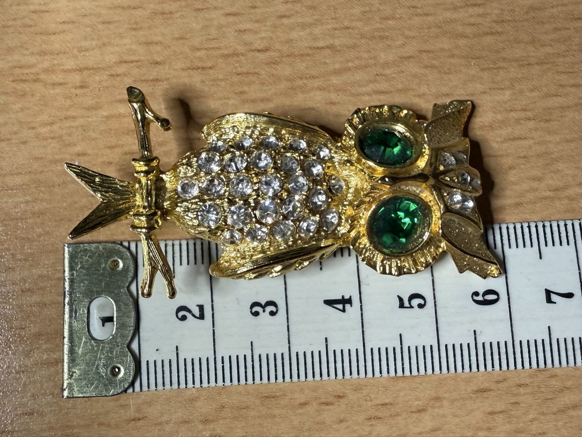 Spille & Fermagli: Vintage Brosche Eule Strass – Usato da Lamone venduto da LaCantinaMagica 7