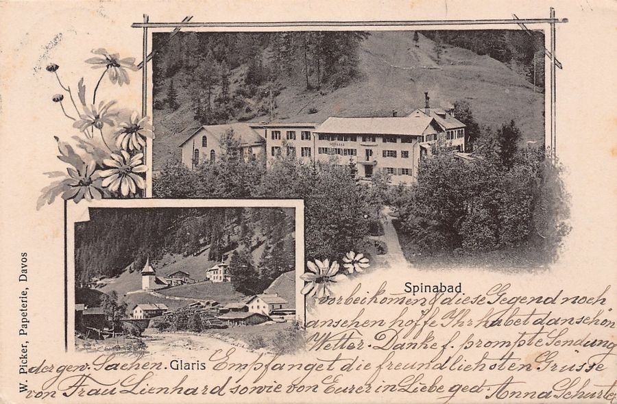 Cartoline postali: Davos-Glaris, Spinabad, gelaufen 1915 – Usato da Frauenfeld venduto da POML