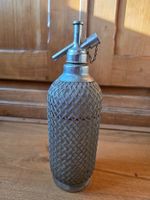 antike britische Soda Syphon Flasche Glas Metall