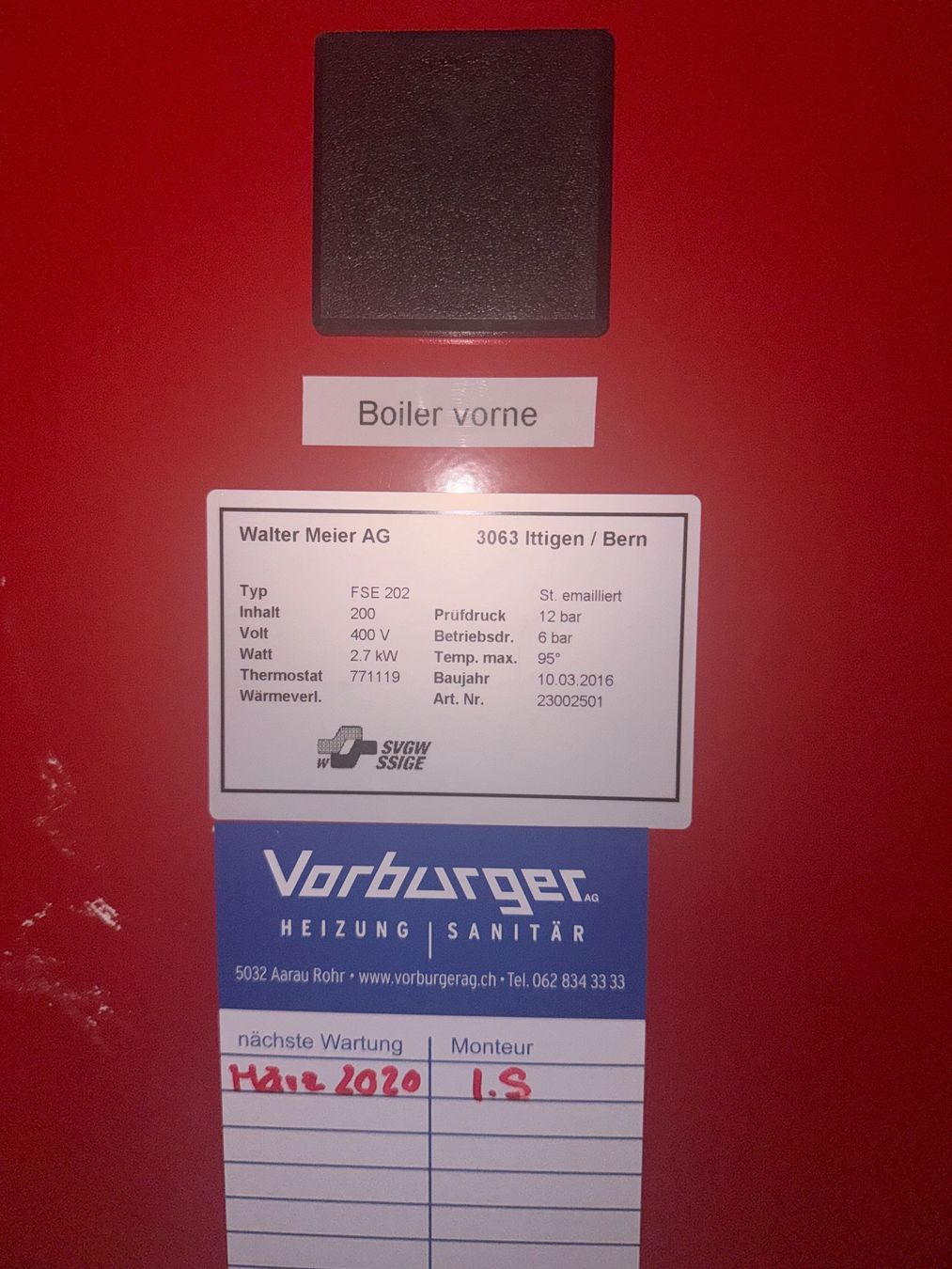 Sanitari: Boiler – Usato da Unterentfelden venduto da oli_k5bd 1