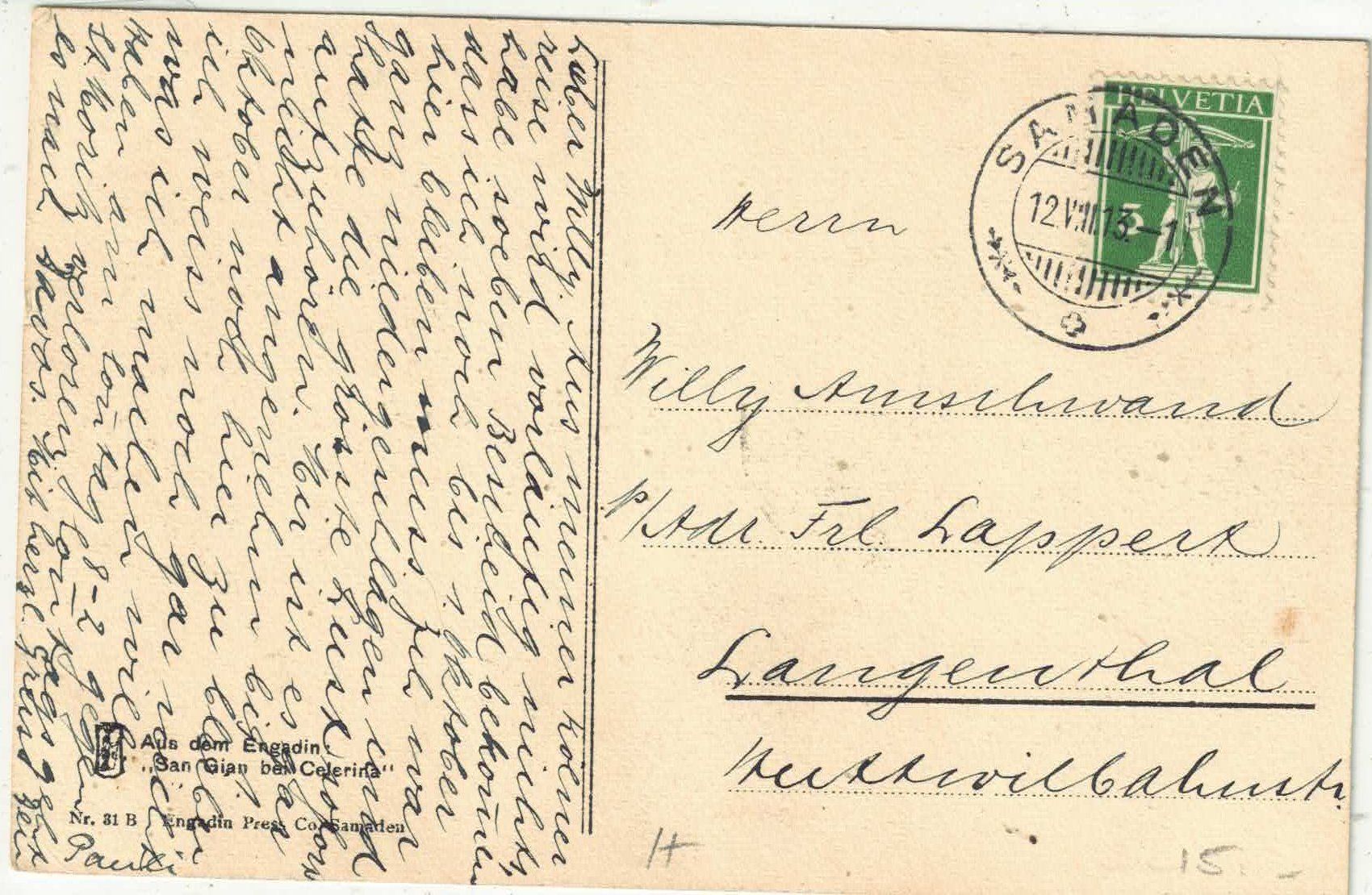Ansichtskarten: Celerina - Kuhherde auf der Strasse – Gebraucht aus Ettingen von Kartenplanet 1