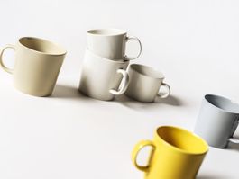 5 x Iittala Teema: perlgrau Henkelbecher 0,4 L gross