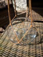 Hänge-Windlicht aus Glas mit Jute-Netz neuwertig