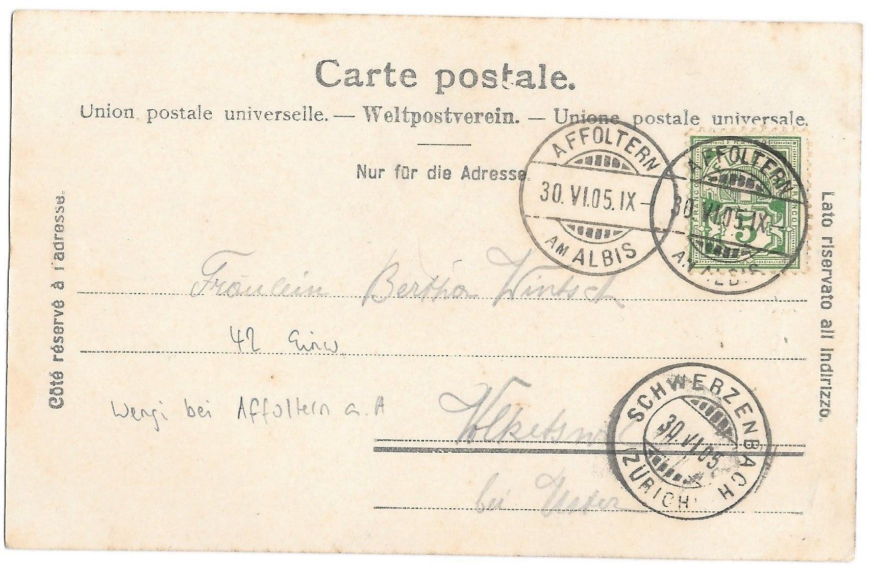 Cartoline postali: Affoltern am Albis Wengibad – Usato da Olten venduto da clotaldi 1