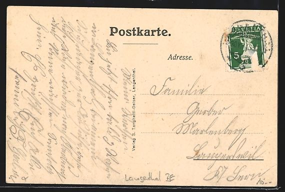 Ansichtskarten: Langenthal, Blick auf Kirche mit Umgebun – Gebraucht aus Berlin von bartko-reher 1