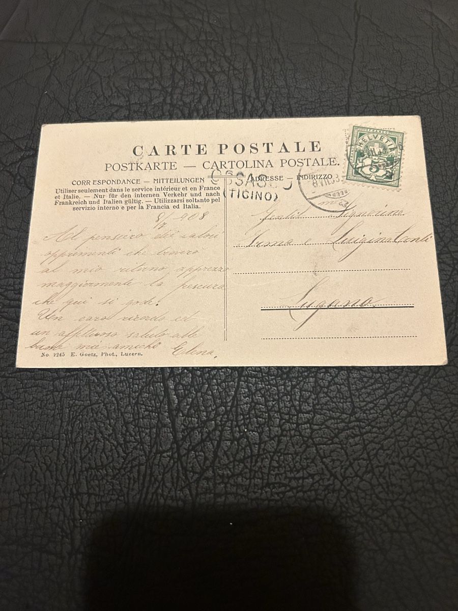 Cartoline postali: Un Saluto da Osasco 1908 – Usato da Breganzona venduto da Milesbo 1