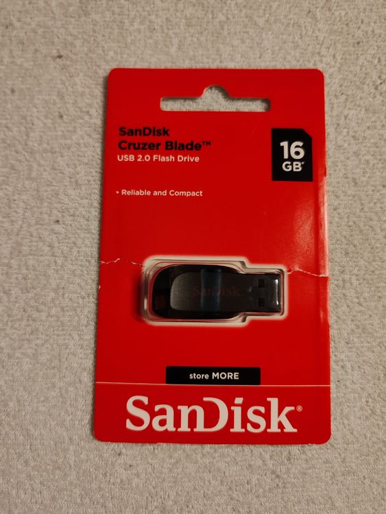SanDisk Cruzer Blade 16 GB/USB Stick neu und originalverpack (Neu ...