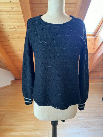 Cooler, schwarzer Damenpullover, Gr. M