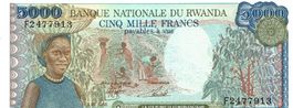 Ruanda 5000 Francs 1988 P-22a UNZ Präfix F