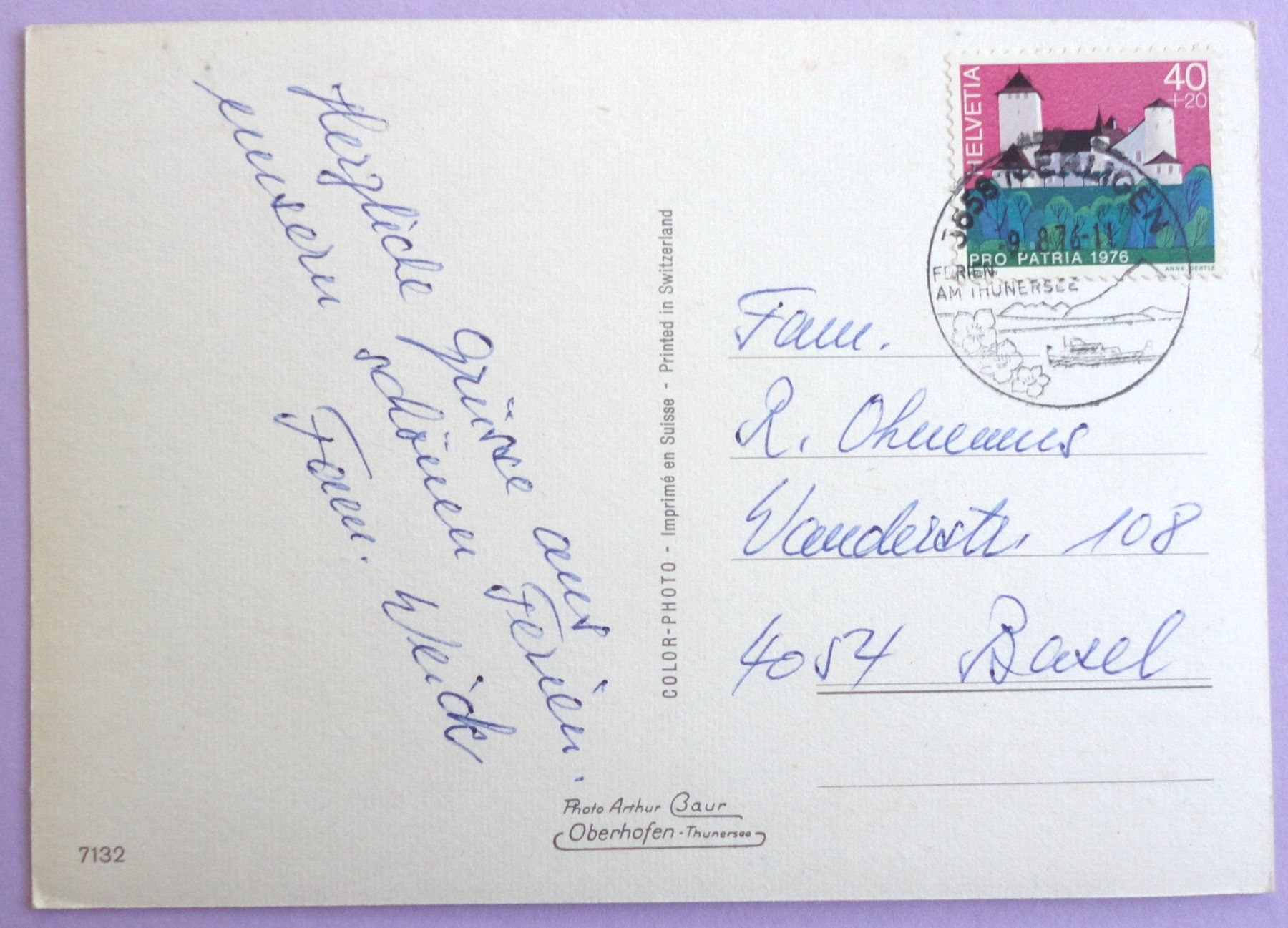 Cartoline postali: Merligen am Thunersee – Usato da Fétigny venduto da Billy2miny 1