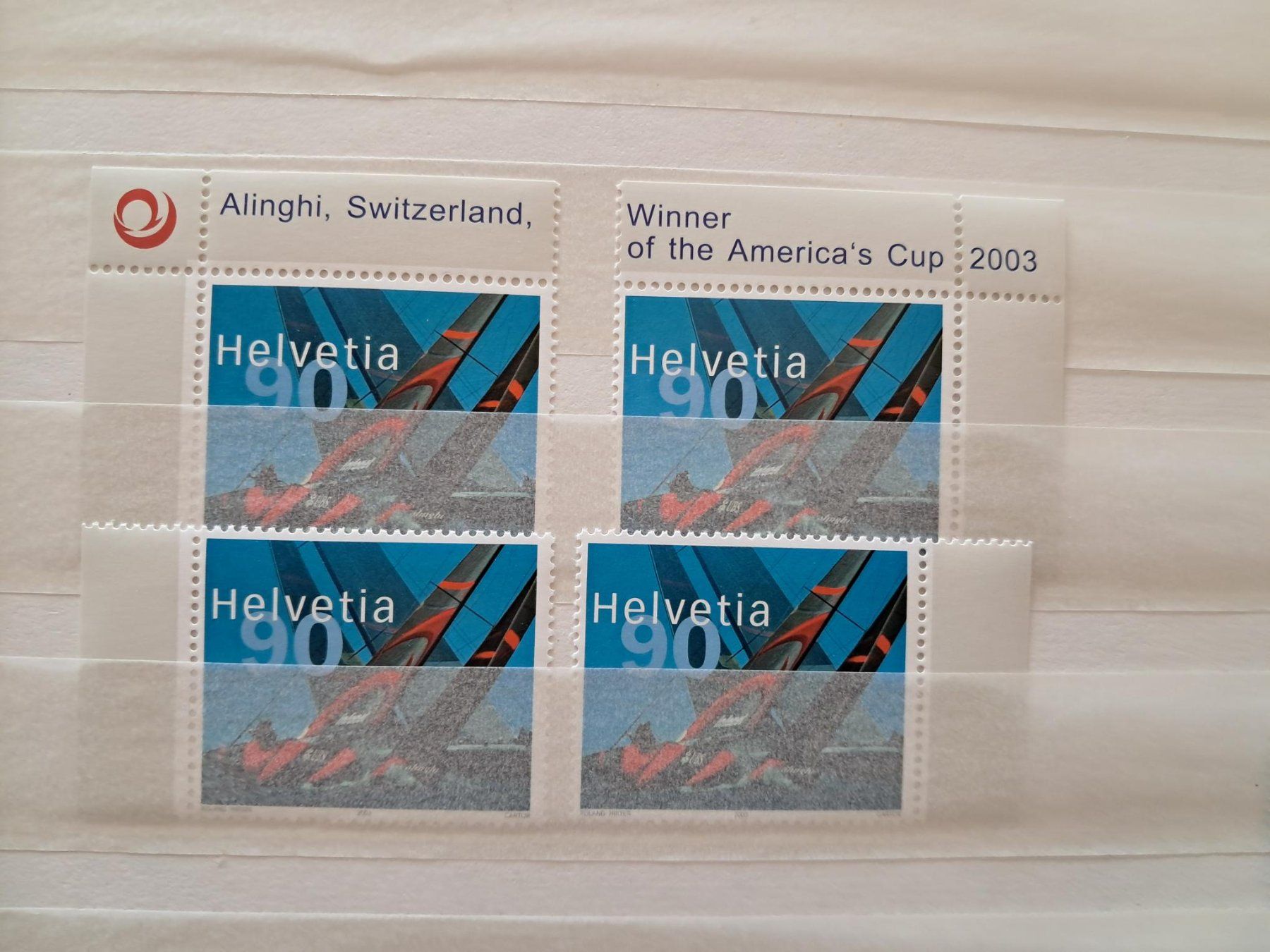 Tutti i francobolli: Alinghi Briefmarke – Nuovo e nell'imballaggio originale da Granges-Paccot venduto da Pfau12