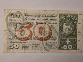 50 francs suisses 1971avec traces d'utilisation
