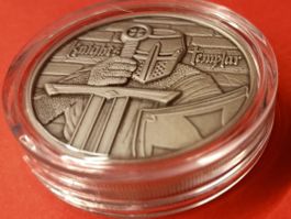 2 OZ UNZE KNIGHTS TEMPLAR SILBER SILBERMÜNZE HIGH RELIEF