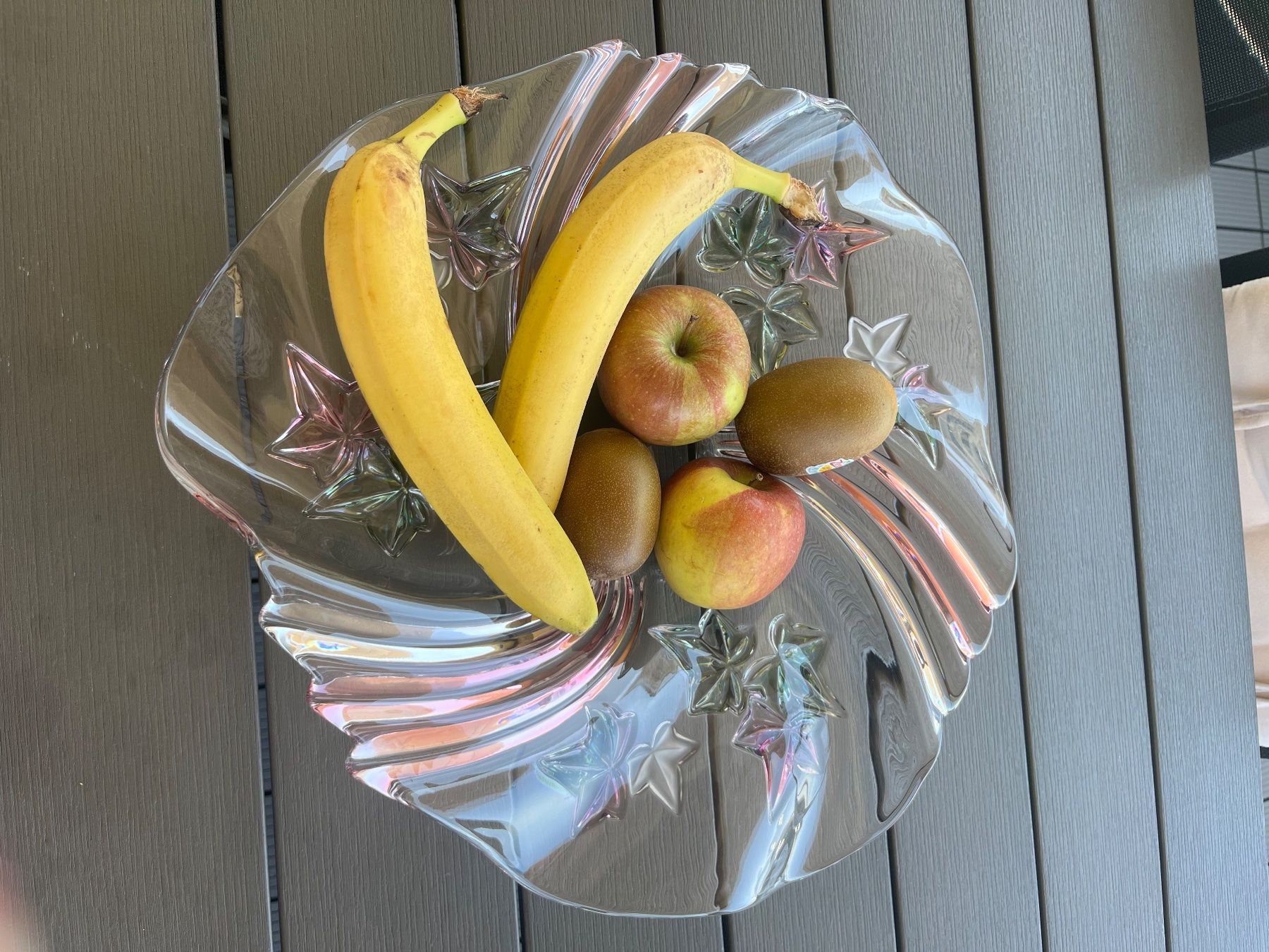 Ciotole: Obstschale aus Glas mit Blattdekor, 30 cm – Usato da Wollerau venduto da Garten1957 6