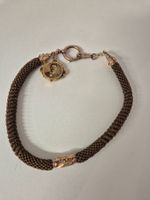 Antike Haarkette, Golddoublé, für Taschenuhr, 2. Biedermeier