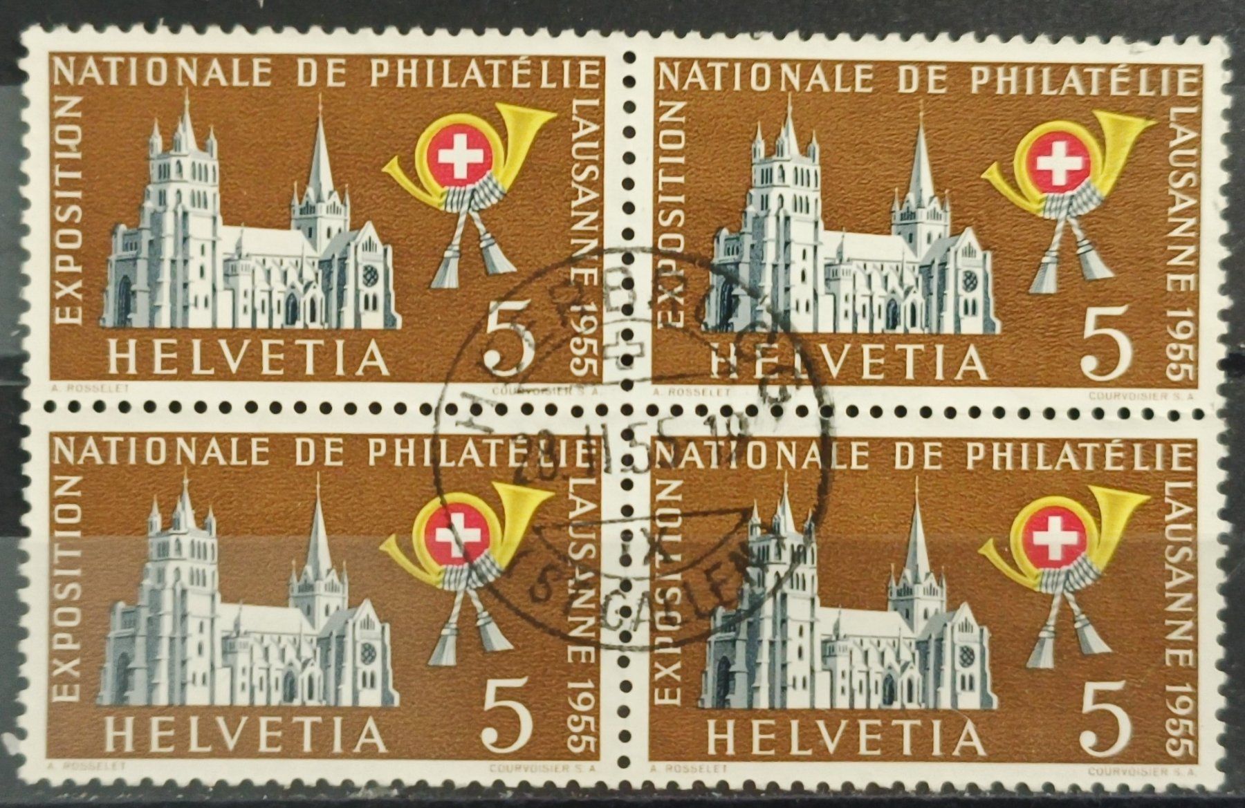 Tutti i francobolli: 1955 Kathedrale Lausanne Viererblock – Nuovo (secondo la descrizione) da Dübendorf venduto da goeggi79