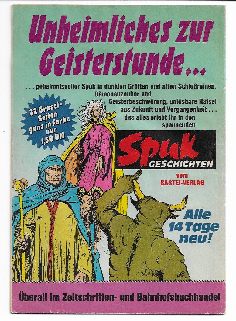 Fumetti: Spuk Geschichten Nr. 2, Bastei, Grusel Comic 1978 – Usato da Winterthur venduto da Wolfensberg 1