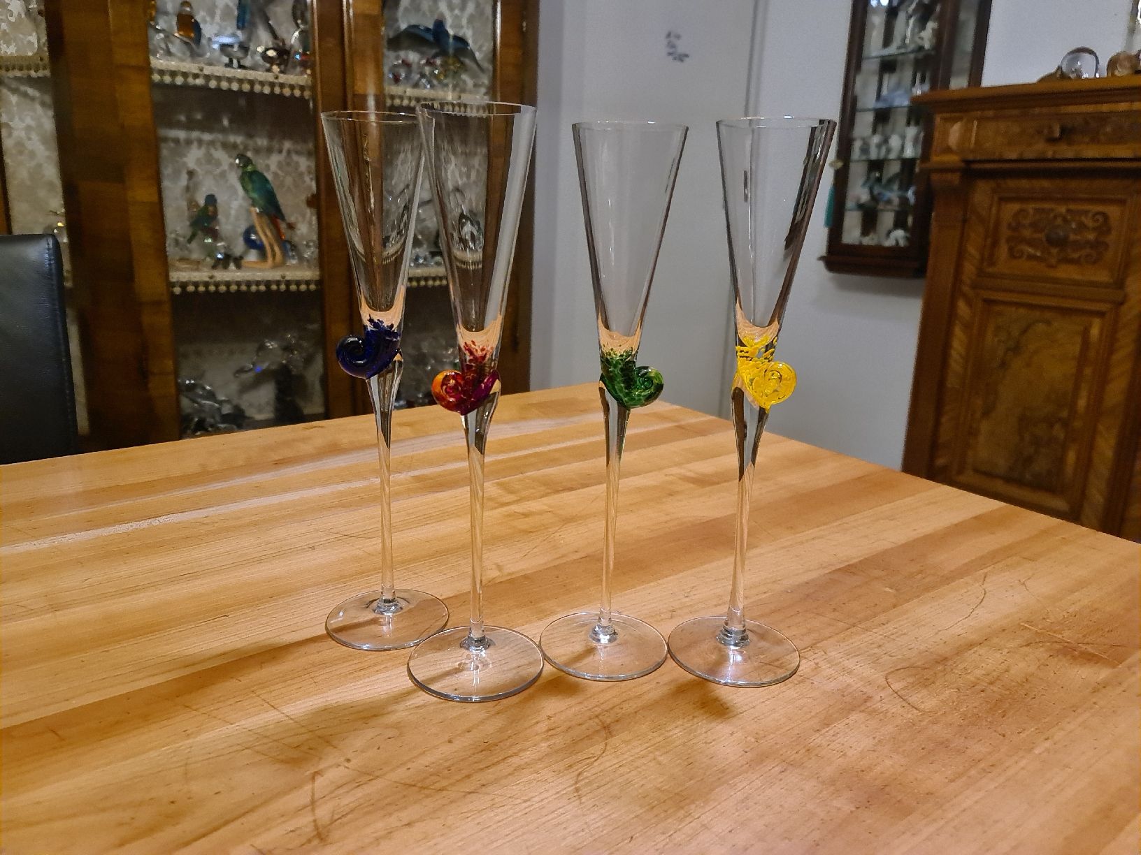 Murano Gläser: Murano Glas 4 Champagnerflöten – Gebraucht aus henau von Rockj