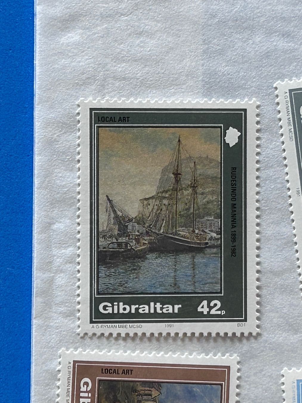 Alle Briefmarken: Stamps - Gibraltar - Local Art 1991 – Gebraucht aus Corcelles NE von AJKader 2