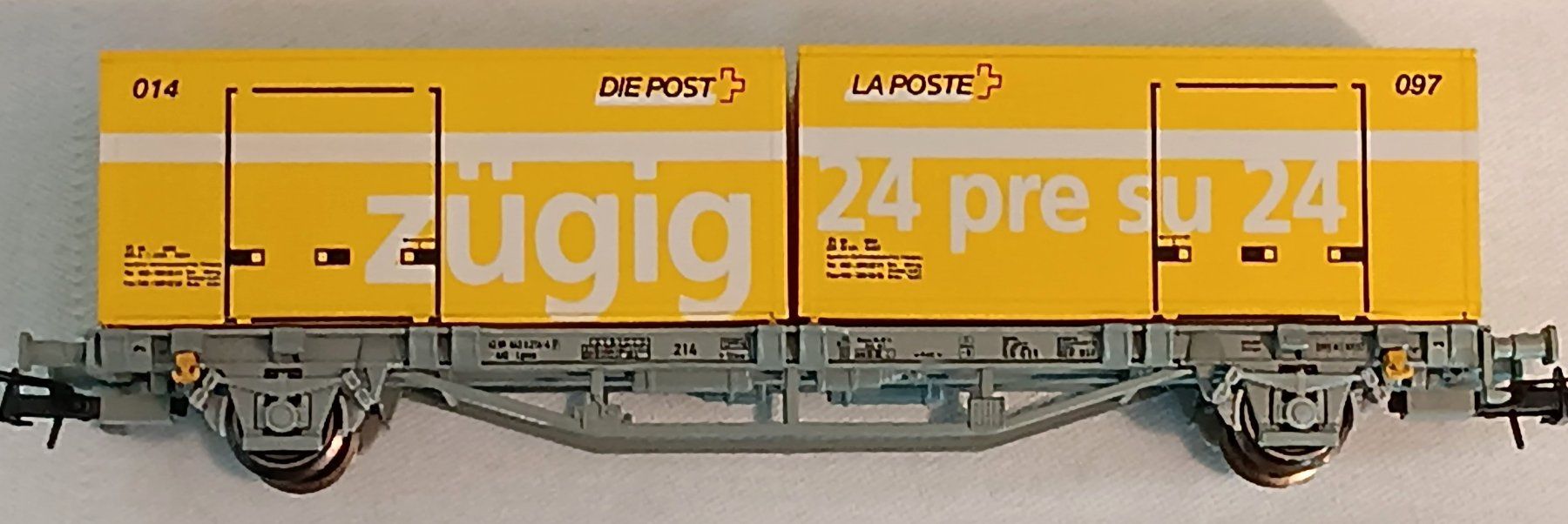Piko Modelleisenbahnen: SBB PTT Post  Wagen Container 014+097 / H0 "Neu+OVP / Neuf" – Neu und originalverpackt aus Dietikon von 2025-moba 1
