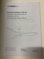 Deckenventilator 132 cm weiss - neu